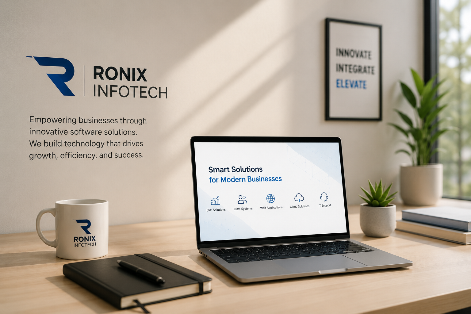 Ronix Infotech team collaborating on business software