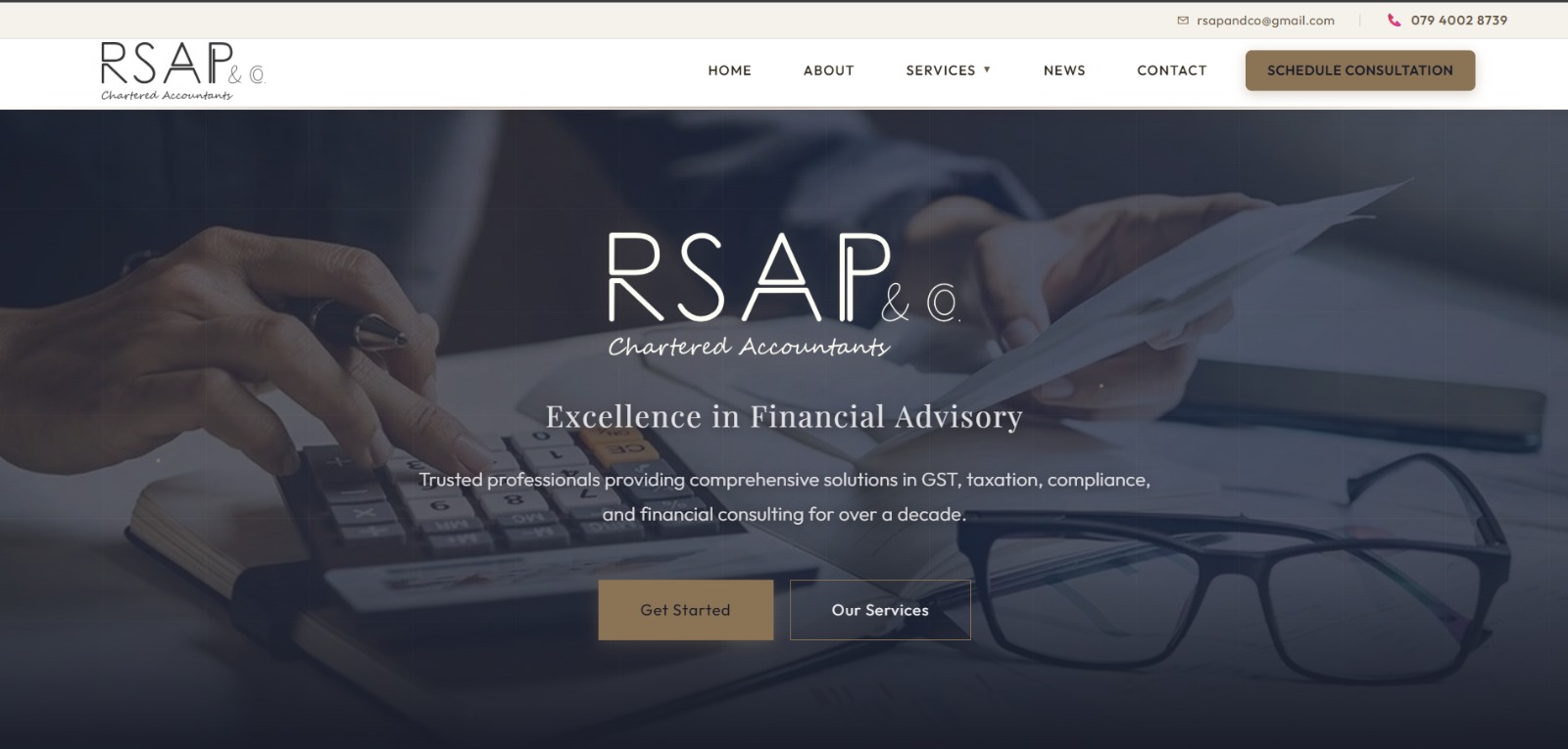 RSAP & Co. Chartered Accountants website
