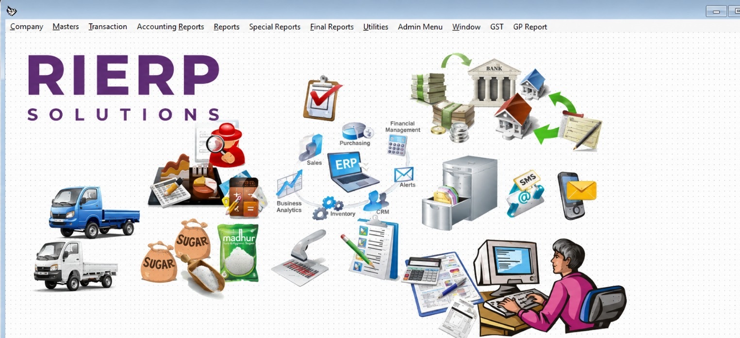 Accounting management application main screen